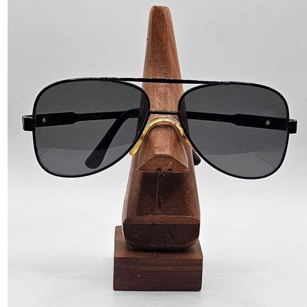 Vintage American Optical AO Aviator Sunglasses Black Frame CV58 Z87 with Case